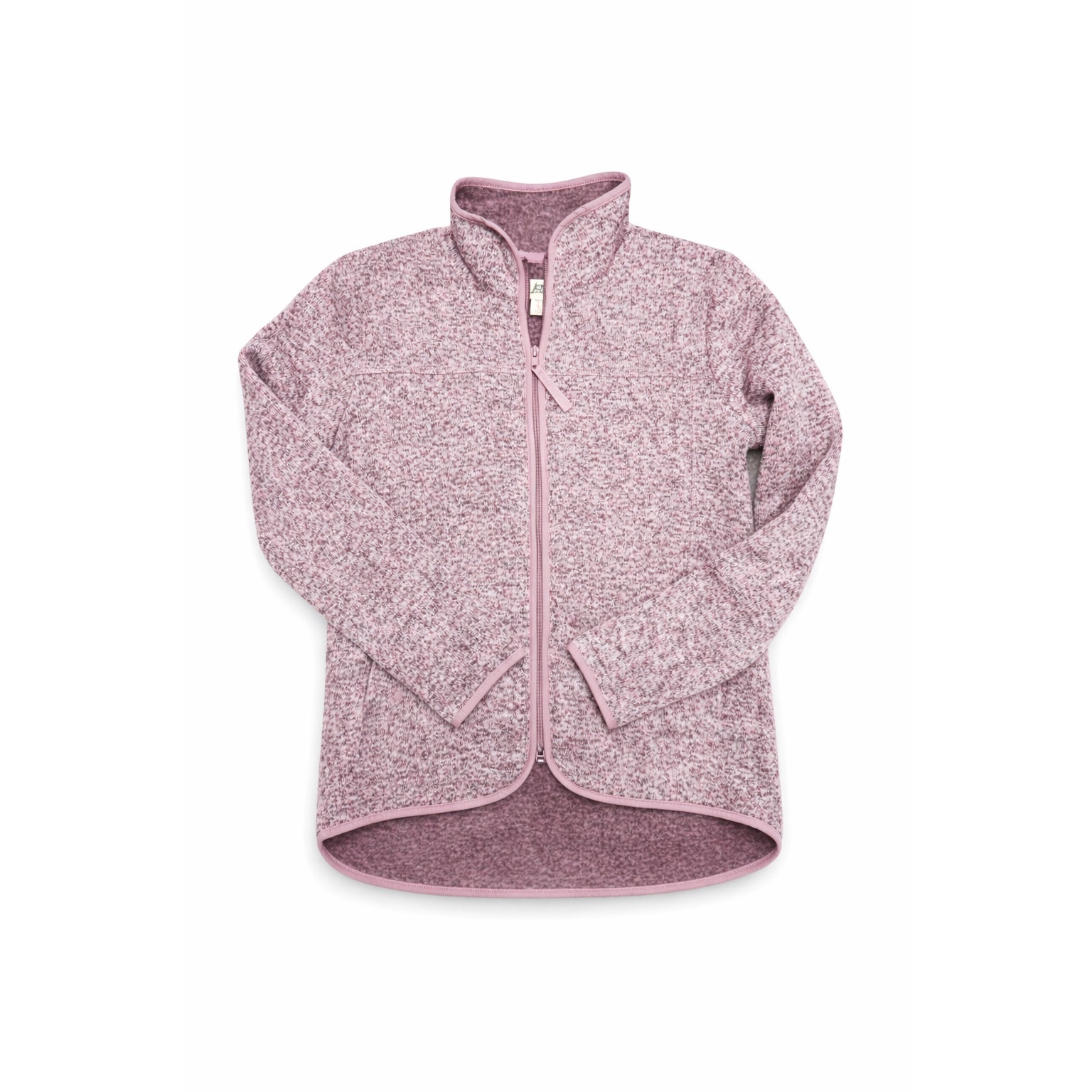 Marled Mauve Zip-Up Fleece Jacket Size Medium